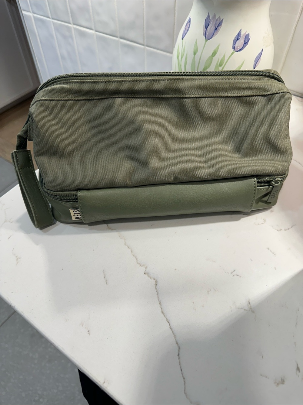Beis Olive Green Travel Toiletry Bag “Dop Kit”